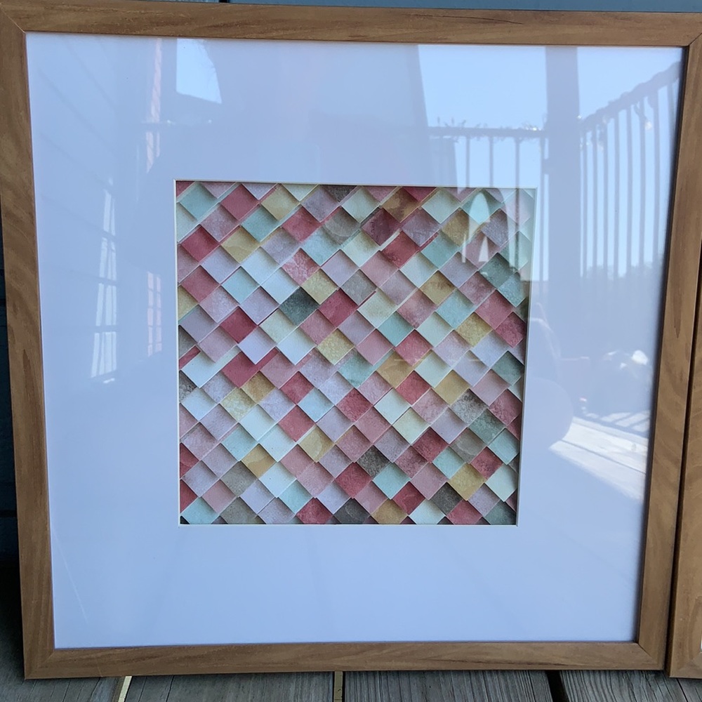 Framed Layered Paper Art Light Wood White Matte - Picture 1 of 5